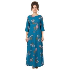 VTG 1960s Alfred Shaheen Hawaiian Maxi Dress Asian Fan Print NWT