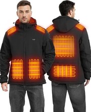 Heated Jacket for Men 16000mAh Battery Pack Windproof Soft Shell Electric-Size M