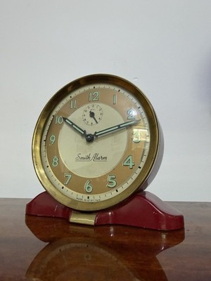 Vintage Smiths Wecker Made In Great Britain Rot Rundwecker Funktioniert