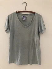 Jungmaven Paige V-neck T-shirt Women’s XS Blue Distressed Wear Tear See Details