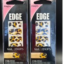 Fingrs Edge Nail Strips Leopard Print 22 Count Pack of 2