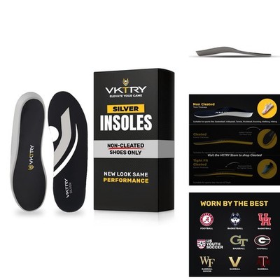 VKTRY Silver Carbon Fiber Composite Insoles Men 8.5-9 Women 10.5-11