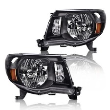 Headlights Assembly w/o Bulbs Tacoma 05-11 Both Sides Clear Black Amber