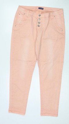 Charles Vogele Damen beige Baumwolle gerade Jeans Größe 14 L27 normaler Reißverschluss