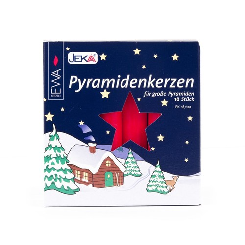 18 Red .7 inch diameter German Christmas Pyramid Candles Made in Germany - Picture 2 of 2