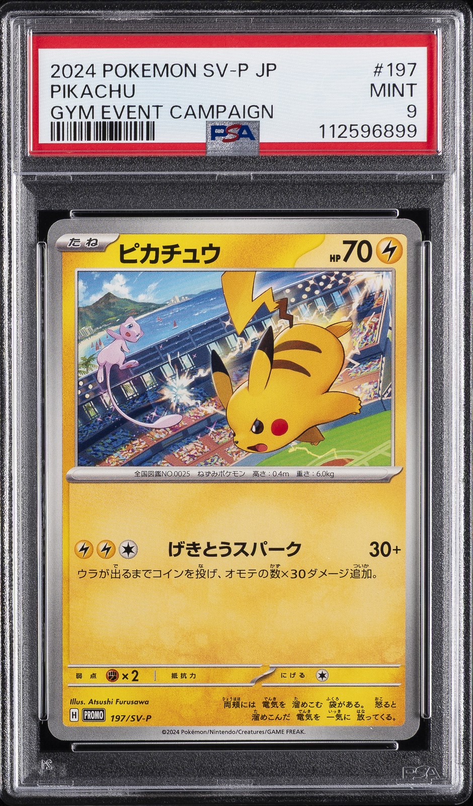 2024 POKEMON JAPANESE SV-P PROMO GYM EVENT CAMPAIGN #197 PIKACHU PSA 9
