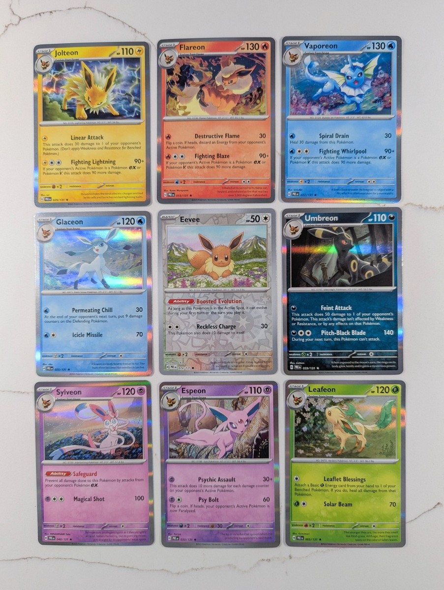 Pokemon Prismatic Evolutions - 9 Card Eeveelution Holo Set NM | eBay