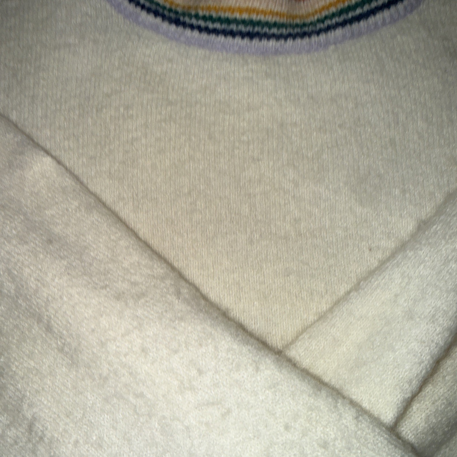 Madewell Women's Off White Rainbow Trim Gladwell Balloon Sleeve Sweater GUC XS thumbnail 2