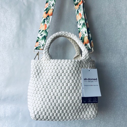 ahdorned messenger Crossbody bag White guitar straps vegan leather