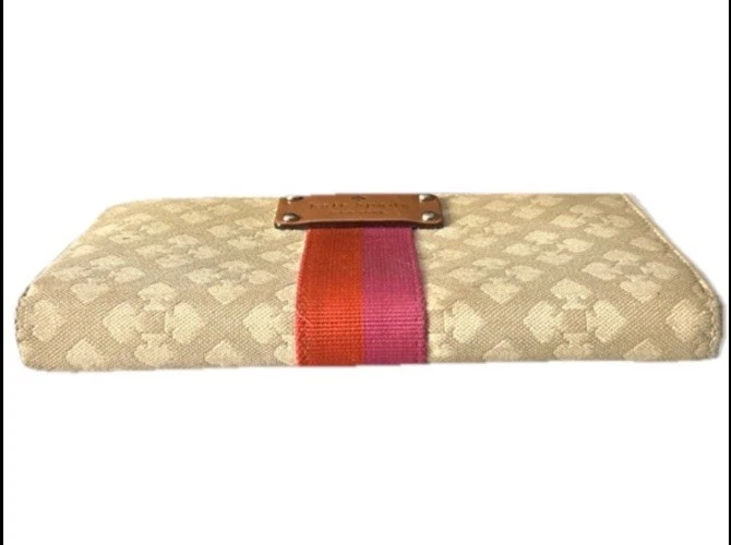 Kate Spade Neda Signature Classic Dot Noel Beige Pink Red Zip Around Wallet - Image 4 of 4