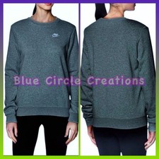 Nike Mini Swoosh Vintage Sweatshirt Dark Gray Fleece Pullover Crewneck Small