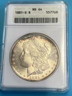 1881-S $1 Morgan Silver Dollar MS 64 Brilliant ANACS Old Holder