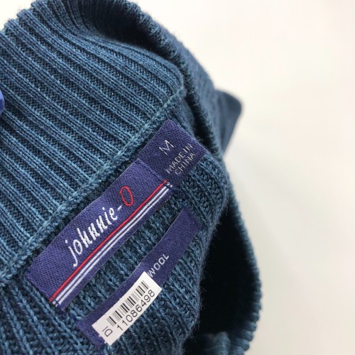 Johnnie-O Henley Button Medium Mens Pullover Sweater Blue Two Tone Ribbed - Picture 10 of 10