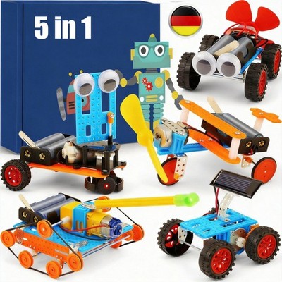 5 in 1 STEM Roboter Bausatz für Kinder Technik-Experimente mit Motor & Werkzeug
