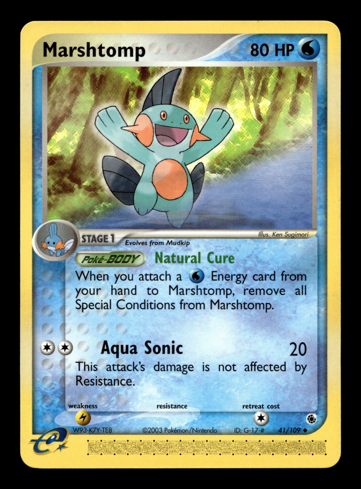 Marshtomp 41/109 Ruby and Sapphire Uncommon Pokemon TCG