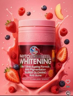Phyto BOOSTER WHITENING Super Glowing, Anti Acne. Advance Collagen 1 Jar. + Cup