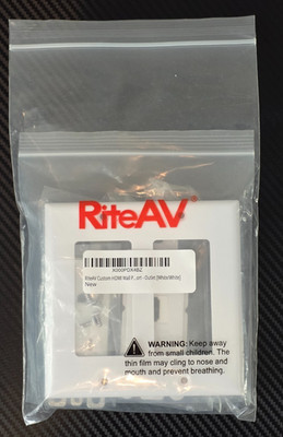 RiteAV Custom HDMI Wall Plate - Outlet (White/White)