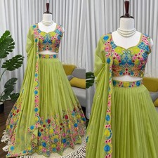 Organza Silk Lehenga Choli Set with Dupatta Designer Party Outfit