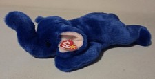 Ty Beanie Buddies Peanut Royal Blue Elephant With Tags 15"