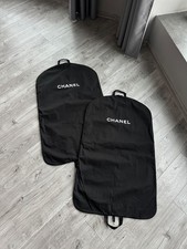 x2 Chanel Authentic Black Canvas Garment Bag Cover Travel Bag