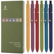 6 Pcs 0.5mm Black Gel Pens Quick Dry Smooth Writing