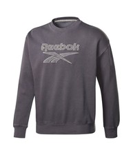 Reebok Mens Premium Vector Logo Sweatshirt, Grey, Medium