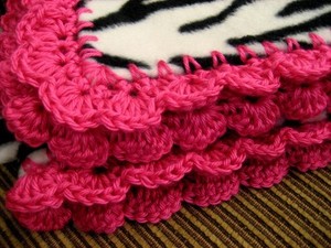 zebra blanket with pink trim