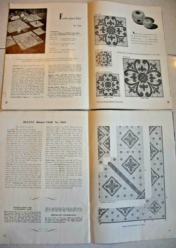 2 Spool Cotton Co Table Settings Crocheted Tablecloths Pattern Booklet #202 #95 - Picture 8 of 9