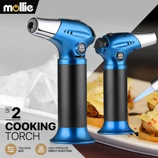 2 Pieces Butane Torch Lighter Adjustable Flame Refillable Cigars Cooking Lighter