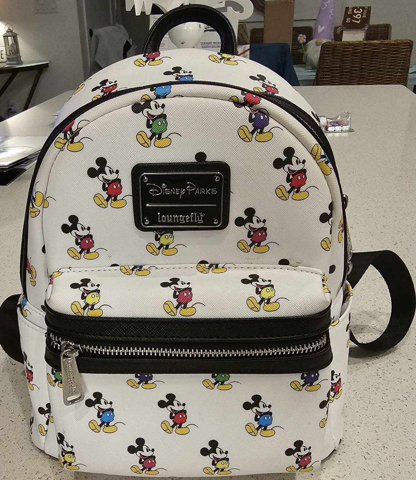 Multi-Color Mickey Mouse Loungefly Backpack w/ Matching wallet. | eBay