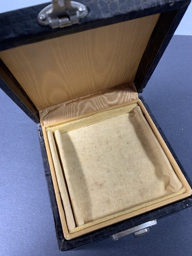 Caja de viaje de cuero marrón de colección de 2 niveles forrada de satén bandeja de 5,5" como se encuentra - Imagen 5 de 12