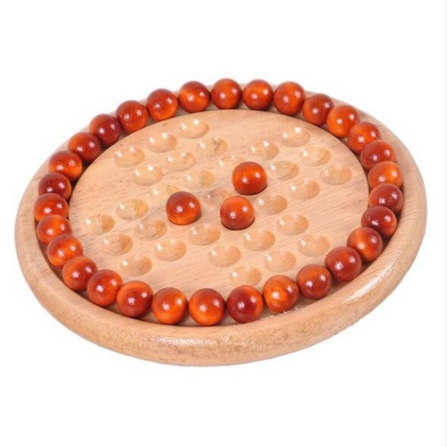 Wooden Solitaire Board Game Marble Child Educational Classic Fun Traditional Toy - Picture 3 of 5