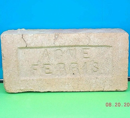 Marca ACME FERRIS *** LADRILLO PAVER ARCILLA ROJA *** encontrado en Texas *** usado - Imagen 5 de 6