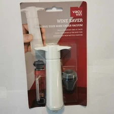 Vacu Vin Wine Saver Vacuum Pump with Wine Stopper White Original Sealed