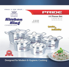 10 PIECE COOKING POT SET KITCHEN KING SAUCE POT ALLUMINIUM HEAVY DUTY