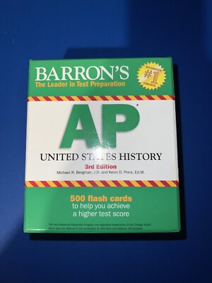 Barron's AP United States History 500 Flash Cards, 3rd Edition Test Prep