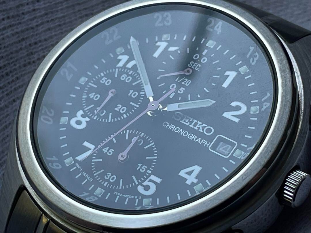 Seiko Quartz Chronograph 7T92-0Ch0 Men 39mm Free shipping | eBay