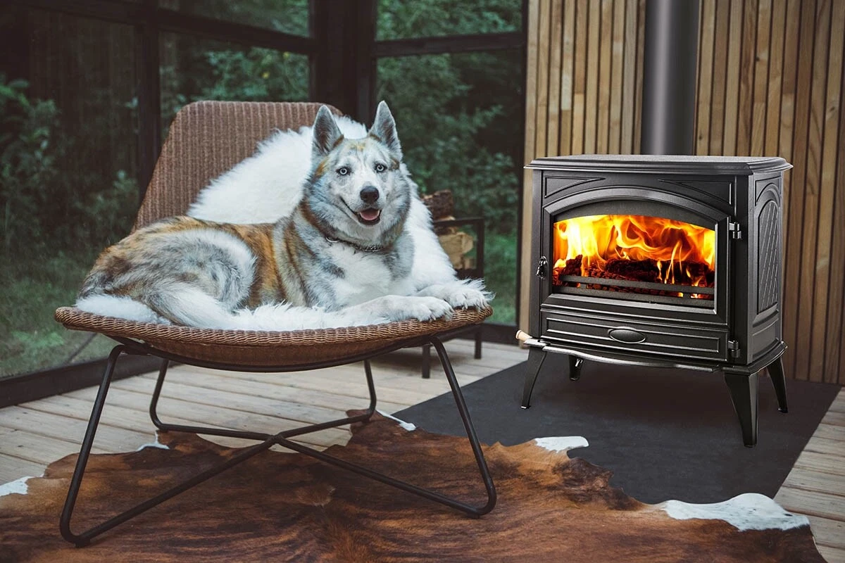 Sierra Flame FLynwood W76 Black Wood Burning Stove with Cast Iron Door, W76  | eBay