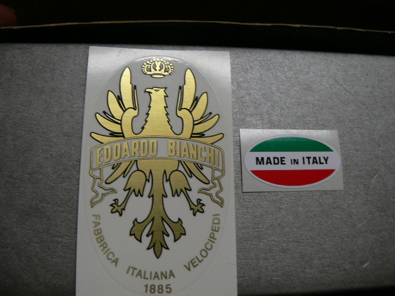 sticker adesivo per bici da corsa bianchi vintage Colore oro + made italy