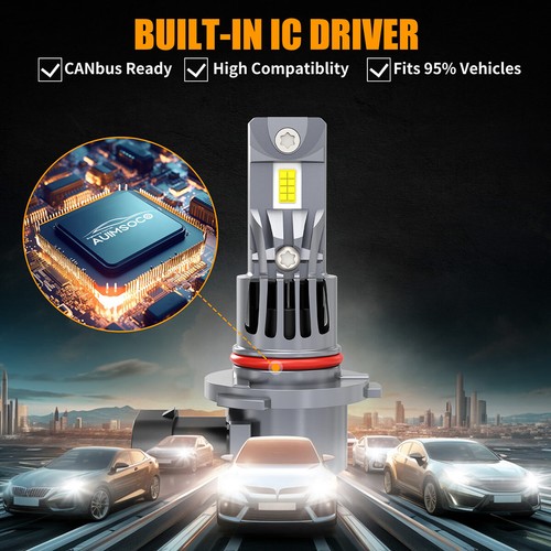 10000K For Chevy C1500 2500 3500 1990-98 LED Headlight Bulbs Hi Lo Beam Combo 4x - Picture 8 of 19