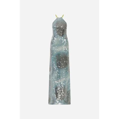 ILA Mer Sequin Maxi Dress in Blue 38 New Womens Long Gown | eBay