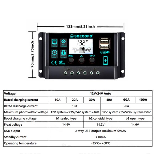 6000W Solar System DC12V to AC110V 220V 100A MPPT Controller 300W - Picture 9 of 16