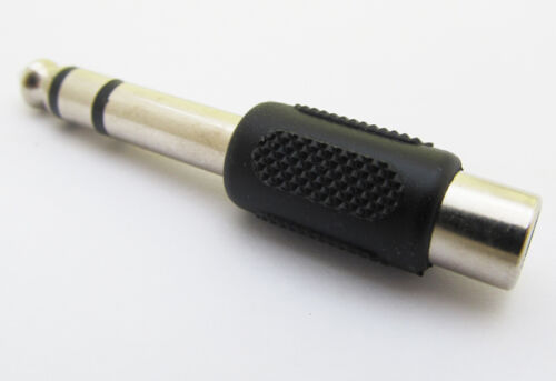 Convertidor adaptador conector estéreo macho a fono RCA hembra de 1/4" 6,35 mm - Imagen 3 de 5