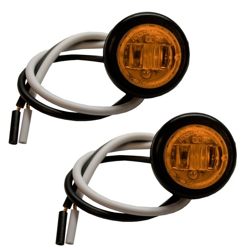 LED 3/4" Round Clearance Side Marker, Amber