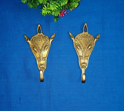 Brass Tribal Horse Face Hook Set Brass Tribal Horse Face Wall Cloth Hanger CA161