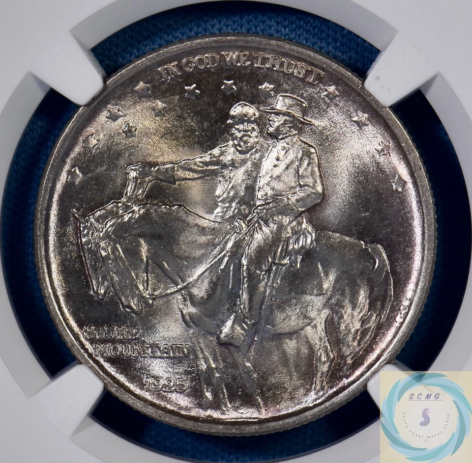1925 Stone Mountain Commemorative 50c NGC MS 65 - Lustrous Vibrant Earth Tones!! - Image 4 of 4