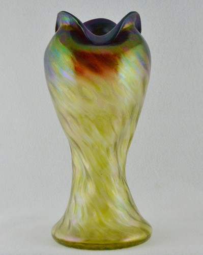 Rindskopf Art Glass Vase Multi Color Circa 1900 Polished Pontil (11") - Picture 3 of 9