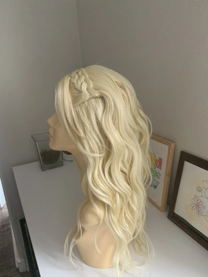 Forever Young EUROPEAN BOHO Lace Front Wavy WIG Braid Crown 613 Light Blonde - Image 2 of 4