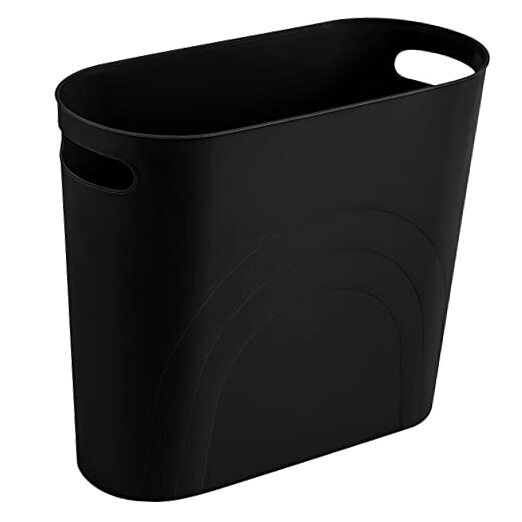 Small Trash Can, 3.5 Gallon Slim Garbage Can Plastic Waste Basket 1 pack Black