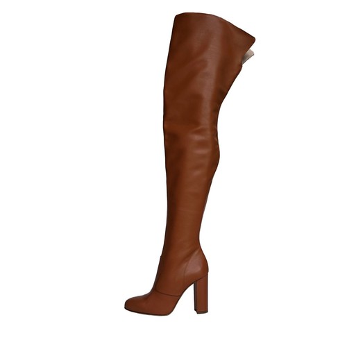 BOTAS POR ENCIMA DE LA RODILLA PERSONALIZADAS GIOHEL ITALY BOTAS TACÓN CUERO MARRÓN 35 A 47 - Imagen 4 de 5